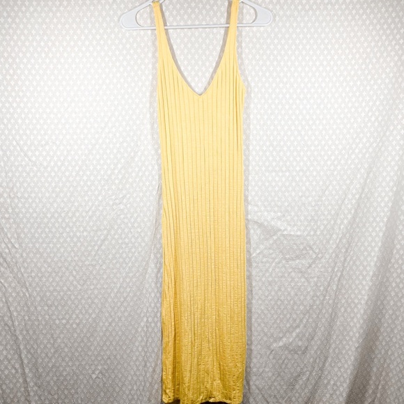 Zara NWT Yellow Sleeveless Ribbed Maxi Dress - Picture 2 of 7